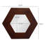 Miroir hexagonal 18,5 "x 18,5" avec cadre en bois massif, décoration murale pour le couloir de la salle de bain du salon