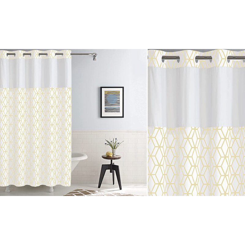 Prism Polyester Shower Curtain, White