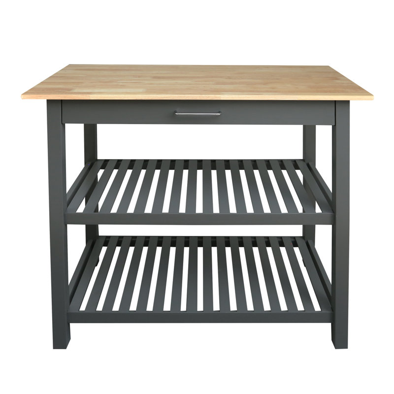 Herriott 40" Solid Wood Prep Table, Gray/Natural, 36.5"H x 40"W x 20"D