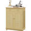 Buffet en bois massif - 2 tiroirs, portes, tablette réglable naturelle pour rangement fonctionnel, comptoir, tablette, espace décoratif
