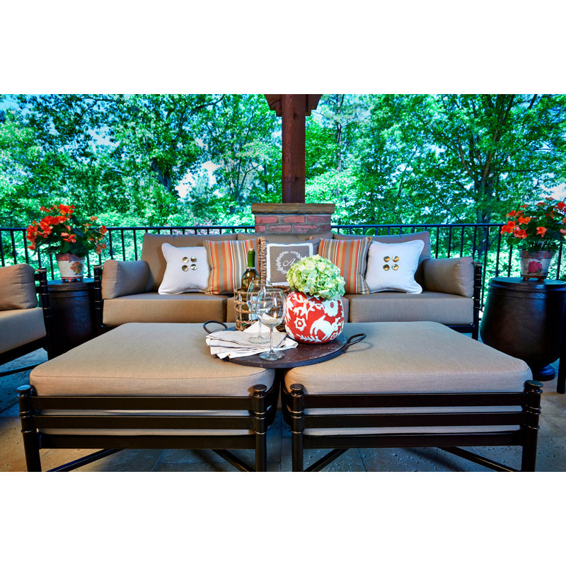 Lancaster Outdoor Ottoman, Canvas Heather Beige Sunbrella® Canvas