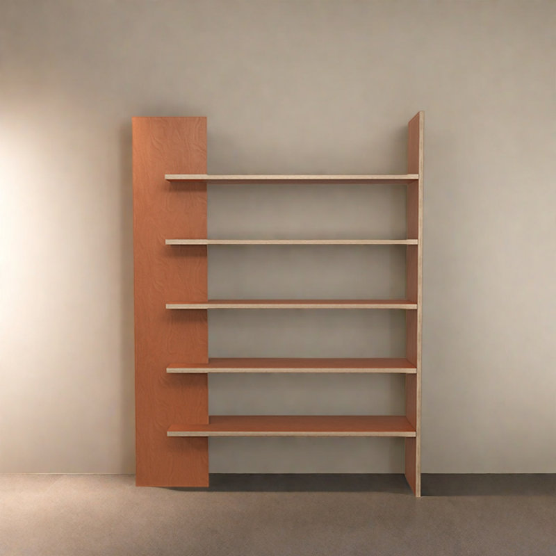 Bibliothèque durable et tendance, (5 tablettes) H 70,8 po x l 47,2 po x P 15,7 po, Brun-rouge