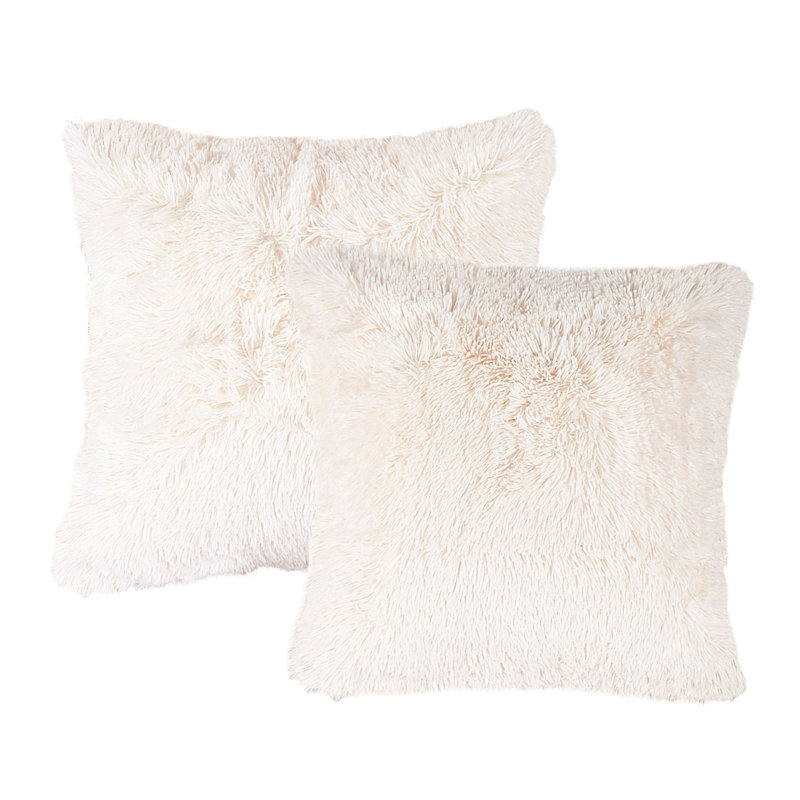 Shaggy Shaggy Euro Square Pillow Cover, Ivory
