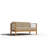 Joriene 3-Person Teak Outdoor Sofa with Sunbrella Dupione Cornsilk Cushion-2091916196