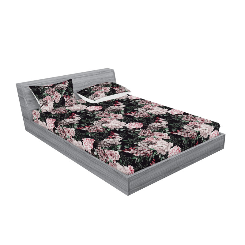 Drap-housse et taies décoratives 3 pièces Ambesonne, Ensemble de draps pour grand lit avec 2 taies d'or