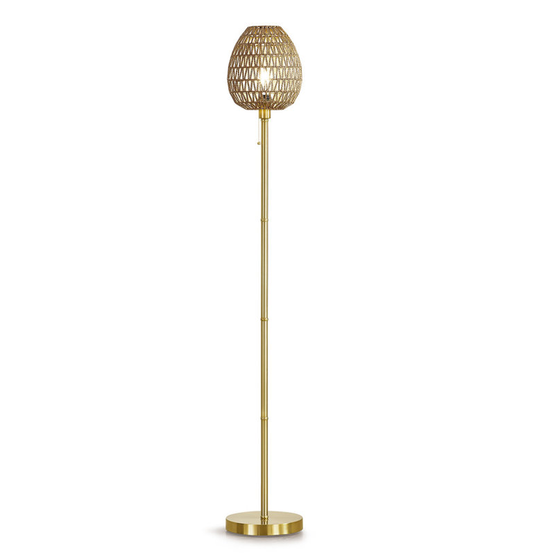 Rakan 68'' Traditional Floor Lamp, Laiton brossé