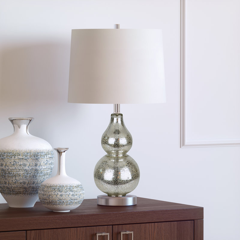 Freddy Glass Table Lamp, Mercury Glass