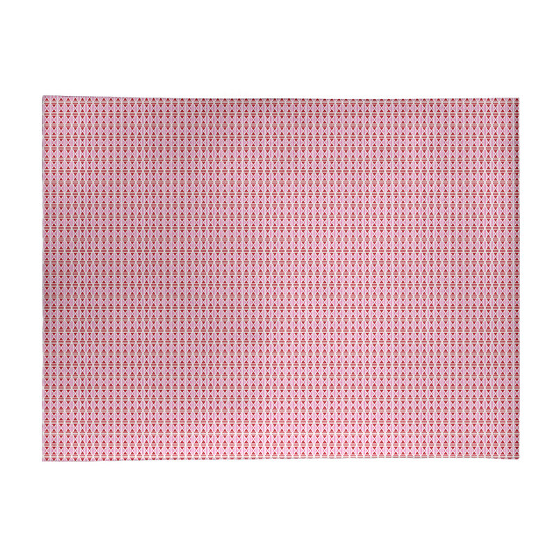 Tapis rose/rouge fait main géométrique, Rectangle 5 pi x 7 pi