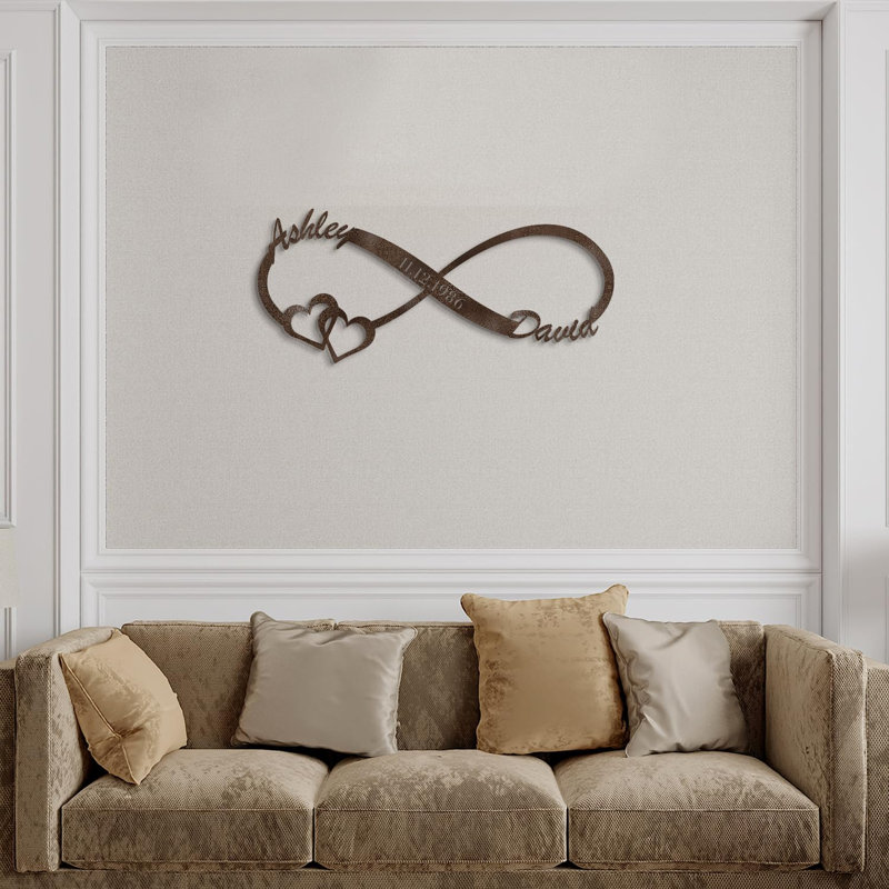 Décoration murale en métal, Bronze, H 8 po x l 24 po x P 0,05 po, Oui