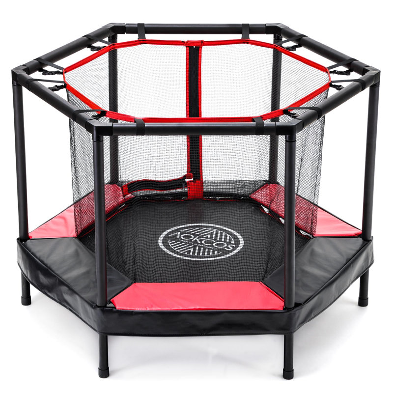 Trampoline d'intérieur pour tout-petits de 48 pi Fitueyes, Rouge