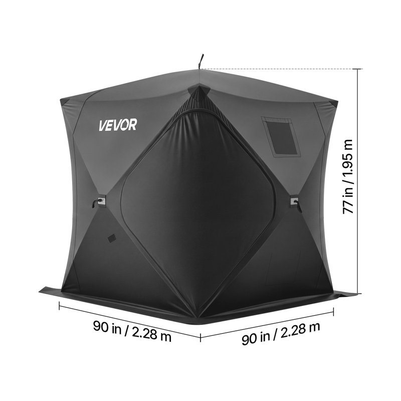 Tent, 4 Person, 195.6cm H x 228.6cm W x 228.6cm D