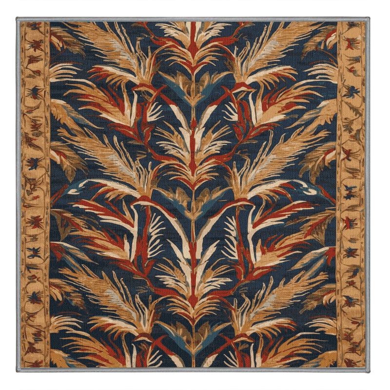 Tapis gris français lavable à la machine, Carré 7 pi