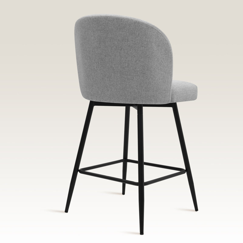 Ensemble de 3 tabourets de bar pivotants à 360 °, Gris
