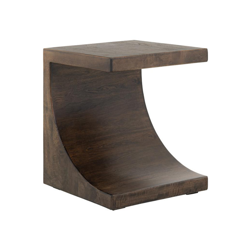 Dark Mezquite Wooden Chairside Table, 24.25" H x 19.75" W x 19.75" D