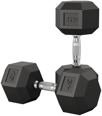 Cast Iron Dumbbells Set, 45 Lbs Pair Fixed Weights for Home Gym