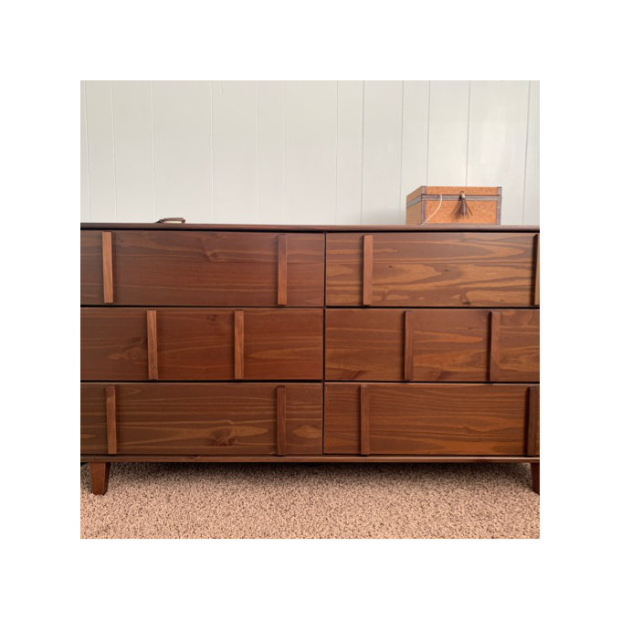 amiliya modern solid wood detailed 6-drawer dresser Amelia Six Drawer Dresser