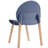 Indoor Dining And Living Room 4 - Chair In Grey Blue, Red Oak Legs Hand Made With Unique Character, Industrial Grade Polypropylene Seat That Is Waterproof Scratch Proof, Commercial Strength, Floor-385600592