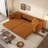 97.7" Pull-Out Sofa Bed, Velvet Convertible Sleeper Couch Bed Chesterfield Sofa With 2 Pillows and Removable Ottoman-1585577035