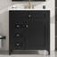 Meuble-lavabo de 30 pouces avec lavabo, panneau de fibres à densité moyenne moderne et bois d'hévéa avec 3 tiroirs et tablette réglable, meuble-lavabo autoportant pour le rangement et l'organisation de la salle de bain-1124776840