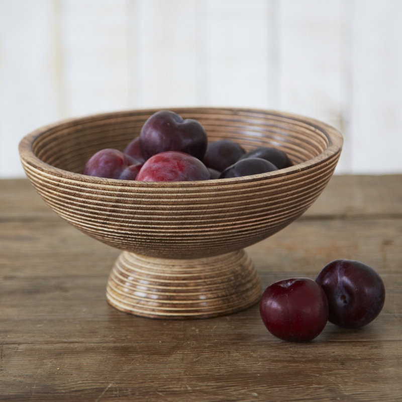 Raised Natural Mango Wood Bowl