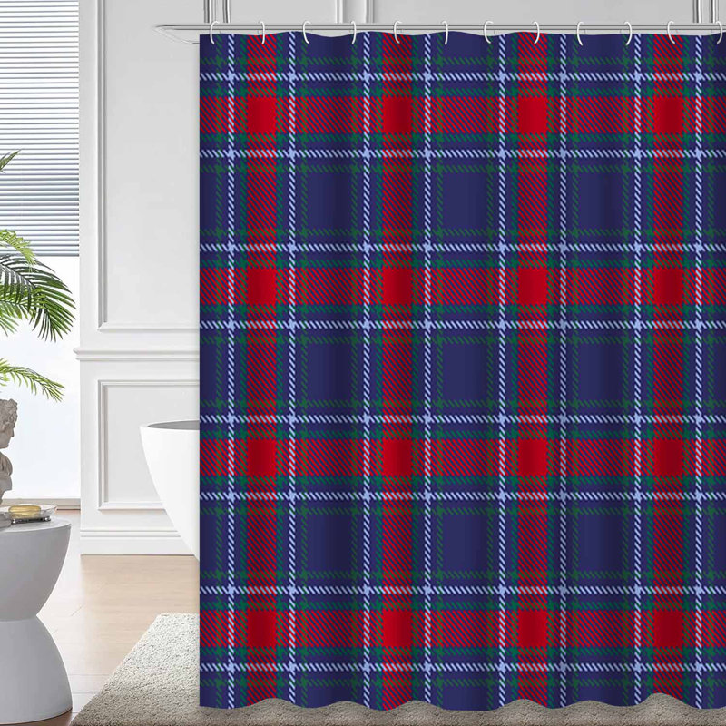 Rideau de douche Tartan, L 72 po x l 78 po
