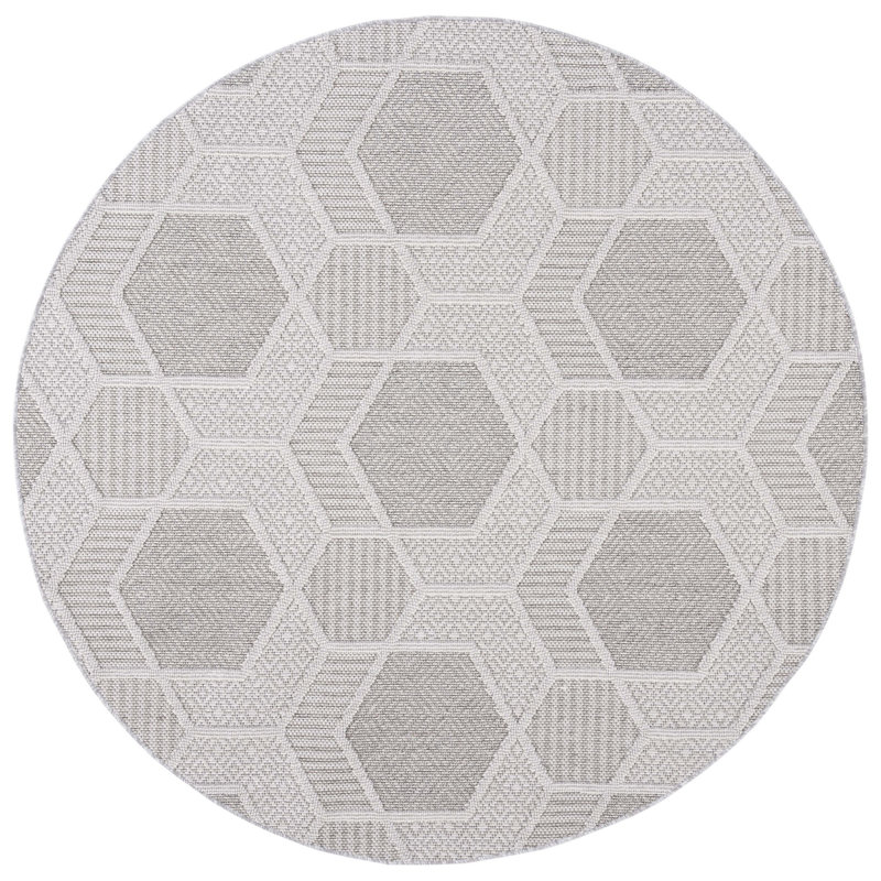 Berdella Performance Geometric Rug, Round 6'7"
