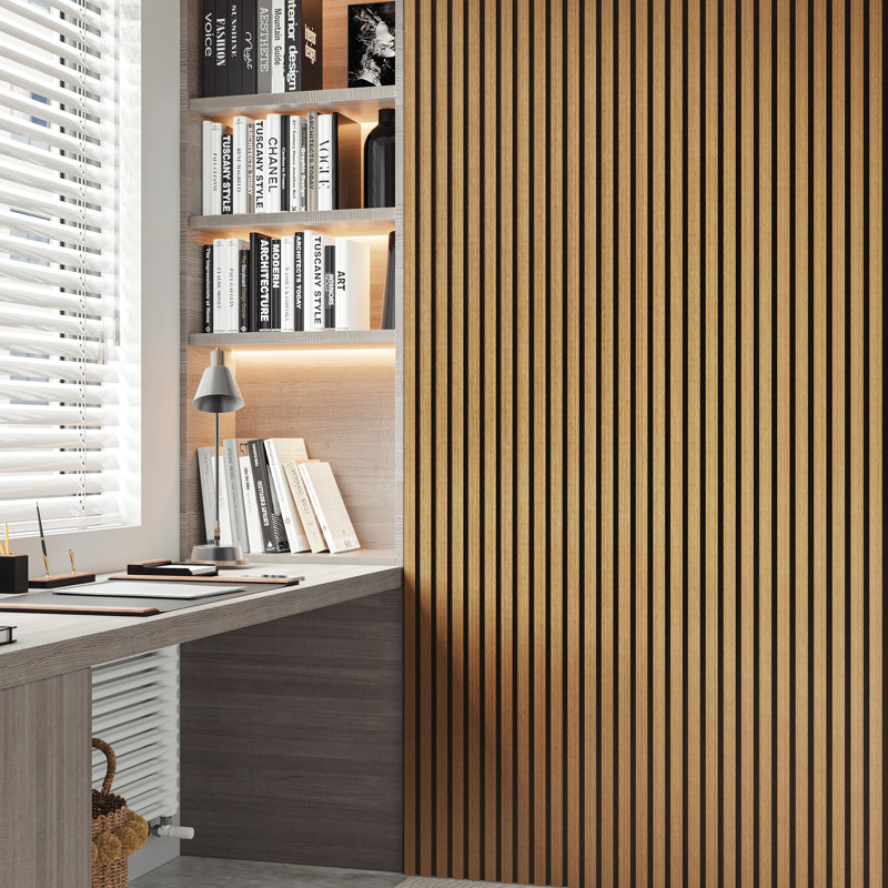 2pcs x 94.5" x 24" 3D Acoustic Slat Wall Panels for Interior Wall Décor American Oak Wall Slat(2 Pack/31.50 sq.ft)