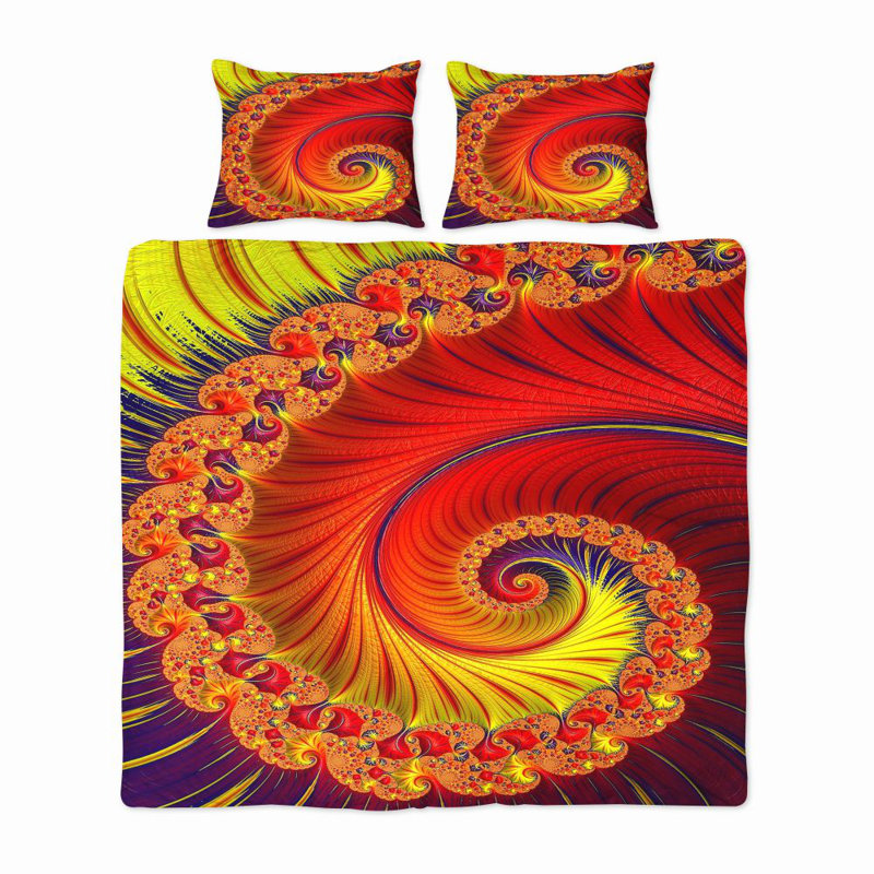  Ensemble de housse de couette Phoenix Feather Swirl, Housse de couette très grand et 2 taies