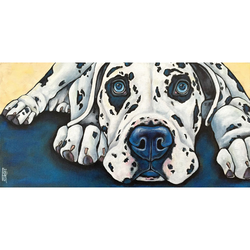 « great-danois » par stéphanie gerace, reproduction d’art sur toile tendue, H 22,5 po x l 45 po