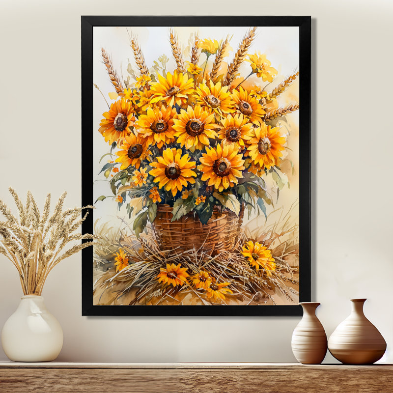 Thompson - art mural floral, Black, 20" H x 12" W, Reproduction encadrée d'une seule photo