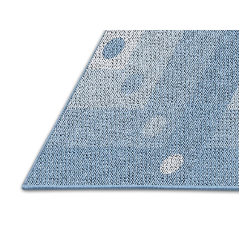 Tapis bleu/beige à motifs, Rectangle 2 pi x 3 pi