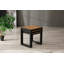Ensemble de 3 tables gigognes, tables d'appoint empilables en métal aspect bois pour le salon-130092061