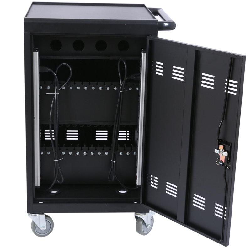 Mobile Charging Cart and Cabinet for Tablets Laptops 35-Device (B30PLUS), Black