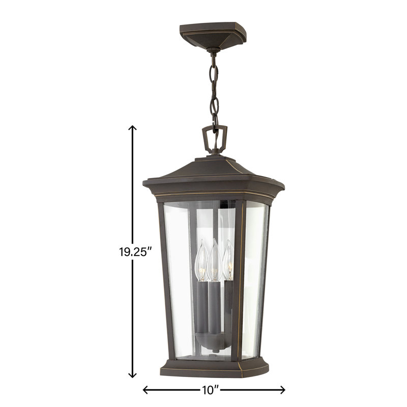 Bromley 3 - Light Lantern Geometric Pendant, Oil Rubbed Bronze
