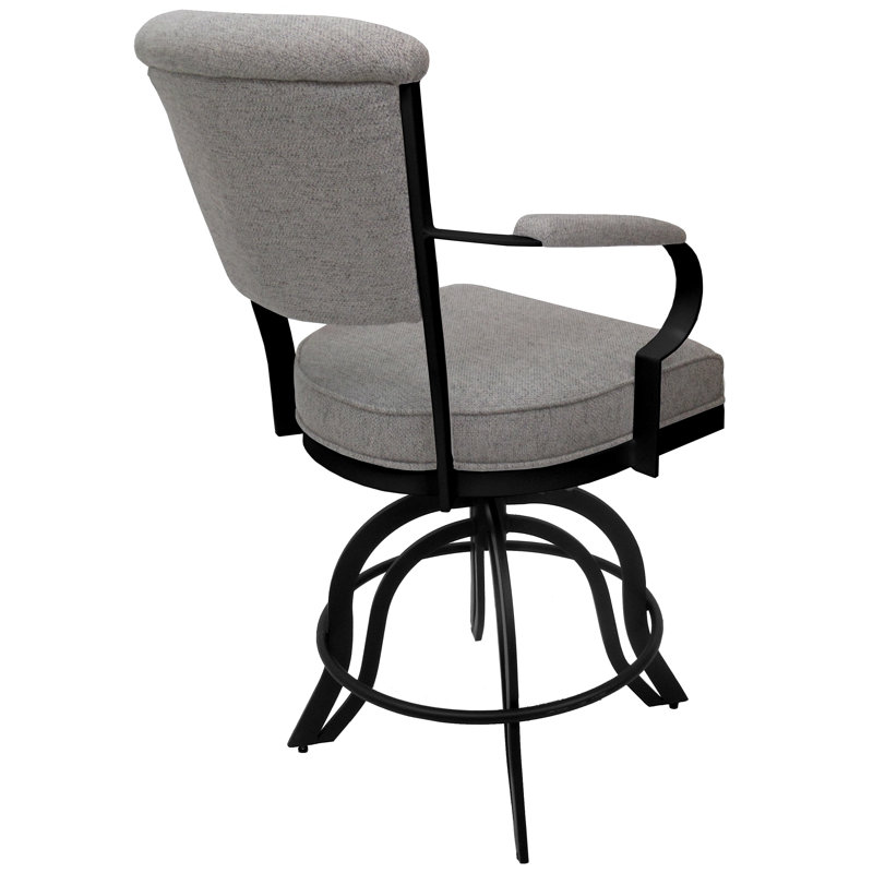 Tabouret de bar 26 po Miami, Tabouret de comptoir (siège d'une hauteur de 26 p, Noir / bois de frêne Portwood