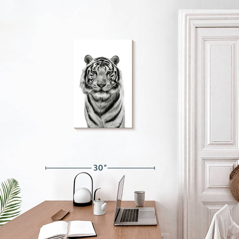 Brampt Monochrome Bengal Tiger, 24" H x 16" W