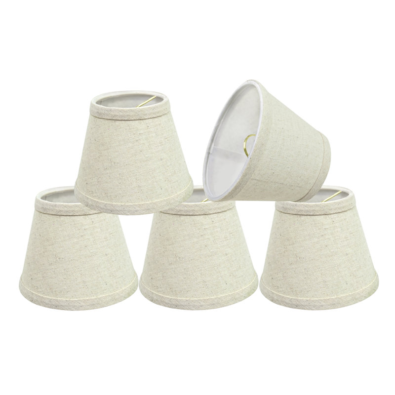 Light Grey Linen Empire Chandelier Lamp Shade Set