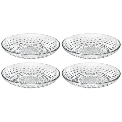 Verre - Bol - Pour la soupe - Dessert - Pâtes - Assiette à soupe - Conçu - Ensemble de 4 - 8,2 po de diamètre - Fabriqué en Europe - par Majestic Cadeaux Inc.