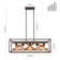 5 - Light Open Cage Wood Rectangular Island Metal Chandelier