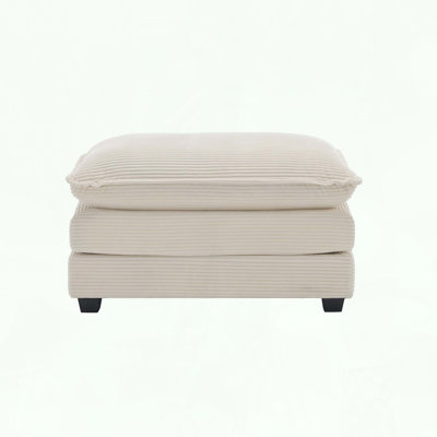 Repose-pieds modulaire en velours côtelé et confort ergonomique