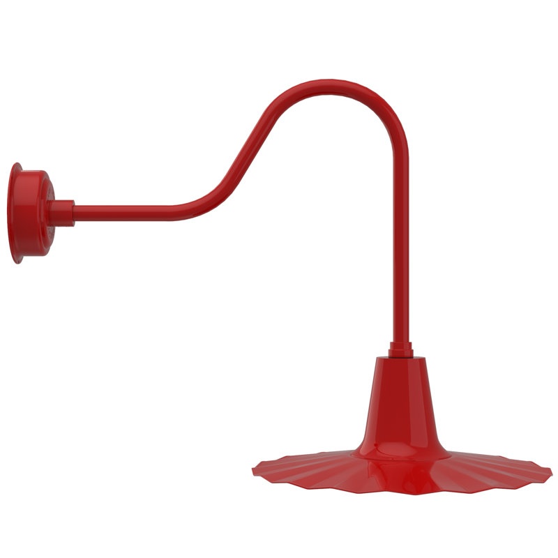 Luminaire de grange d’extérieur à del Iris, H 7,5 po x l 20 po x P 20 po, rouge