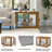PETMAKER Furniture-Style Dog Crate - Acacia Wood Kennel with Double Doors and Cushion - Dog Cage Furniture for Medium-Sized Dog (Natural)-87236532-87236531