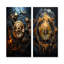 Golden Bitcoin Genesis - ensemble de 2 décorations murales abstraites-2070759665-2070759666