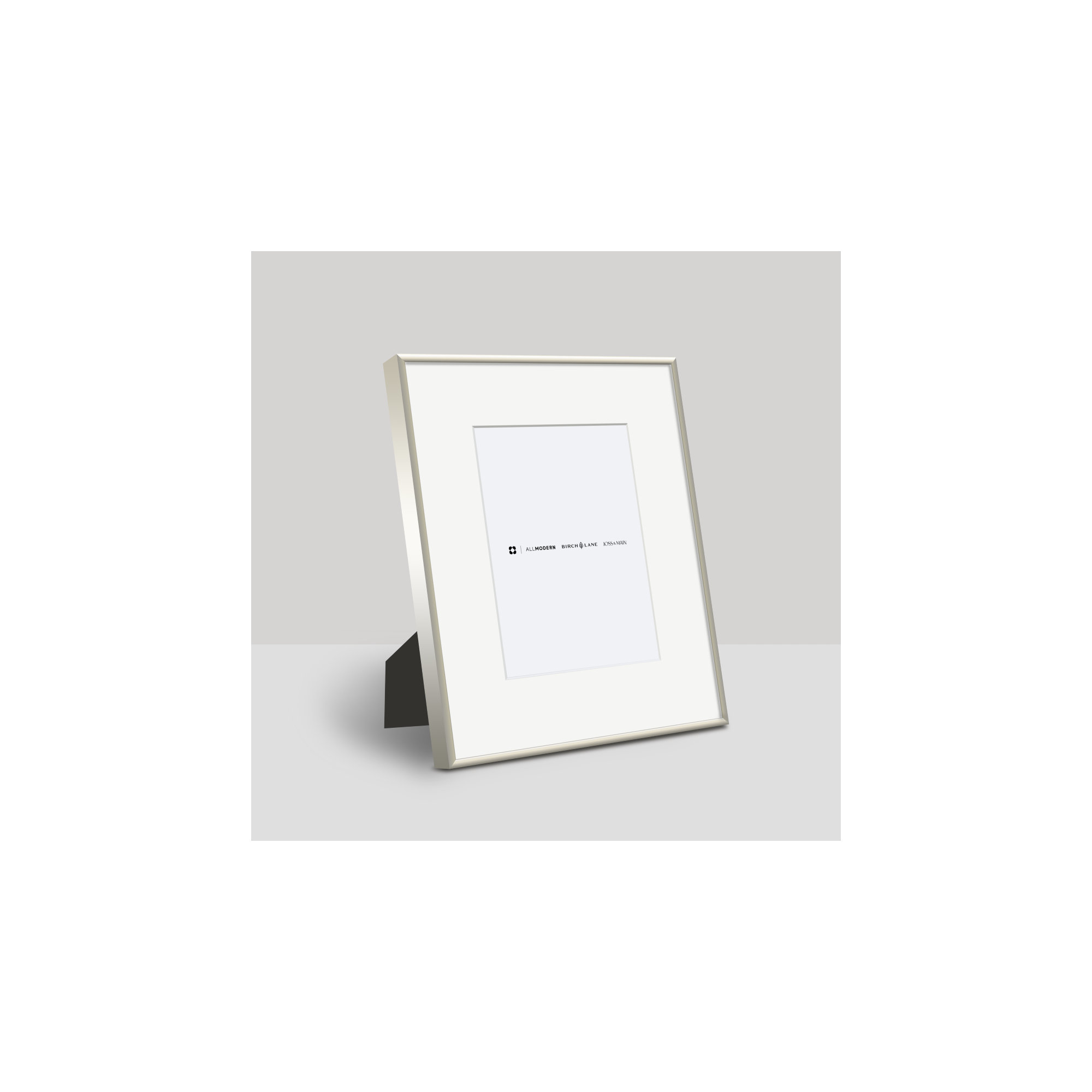Feronia Metal Picture Frame with Mat, 5" x 7", Silver
