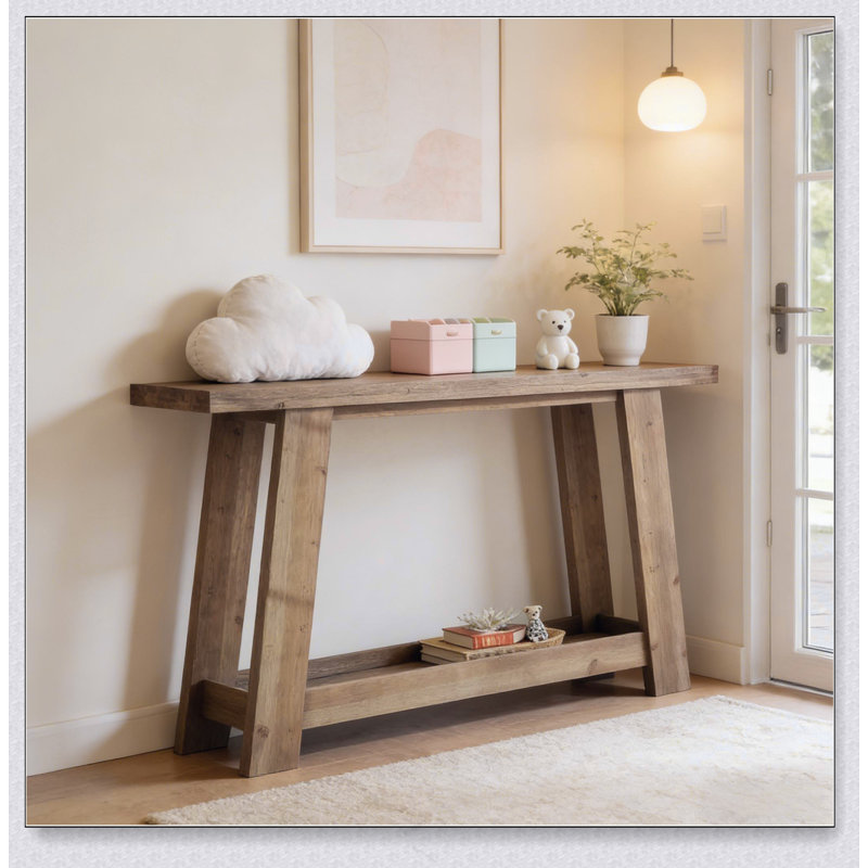 Narrow Sofa Table,Two-Tier Console Table,Wooden Entryway Table