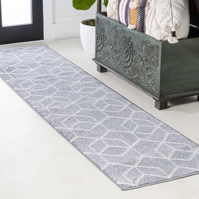 Tapis gris clair / blanc Mashawna
