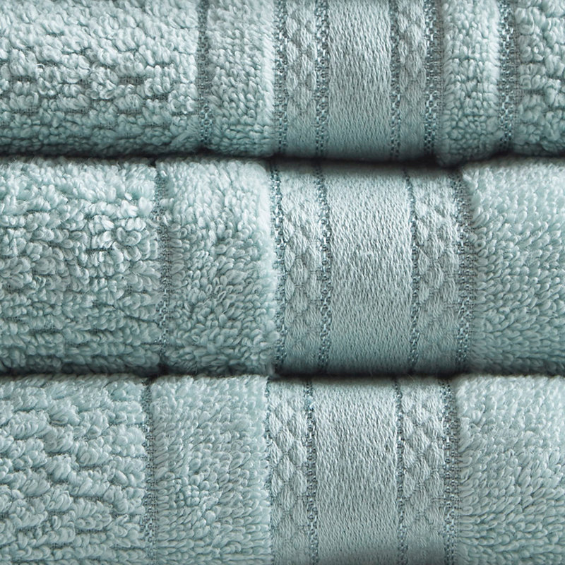 Super Soft Cotton Quick Dry Bath Towel 6 Piece Set, Seafoam