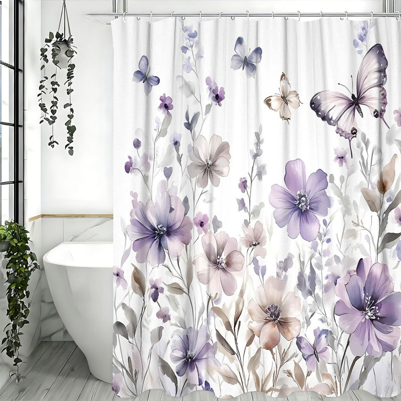 Rideaux de douche avec crochets inclus