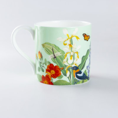Bone China Tropical Garden Coffee Mugs