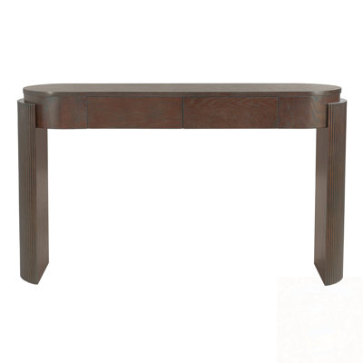 Console Table With Oval Shape Top And Two Drawers